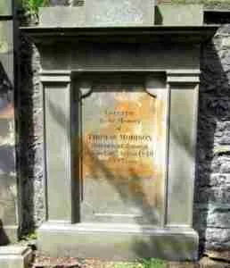 Gravestone with the Morrison family surname