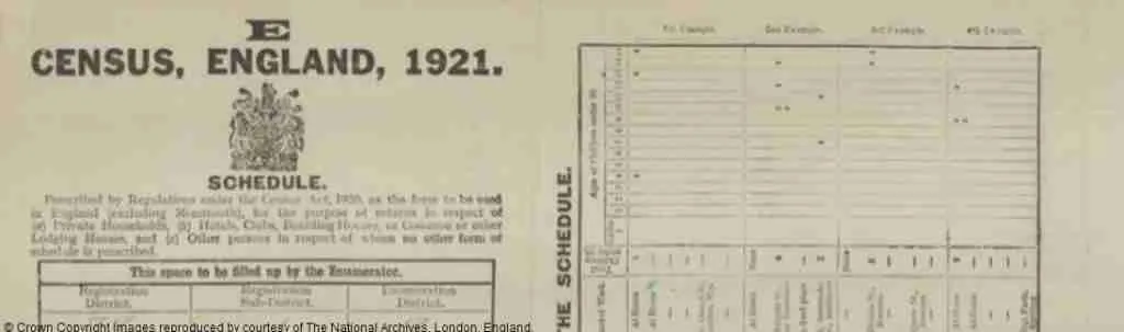 The 1921 Census form for England and Wales