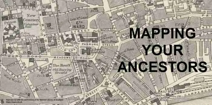 map your ancestors using old maps - this map is of Dundee