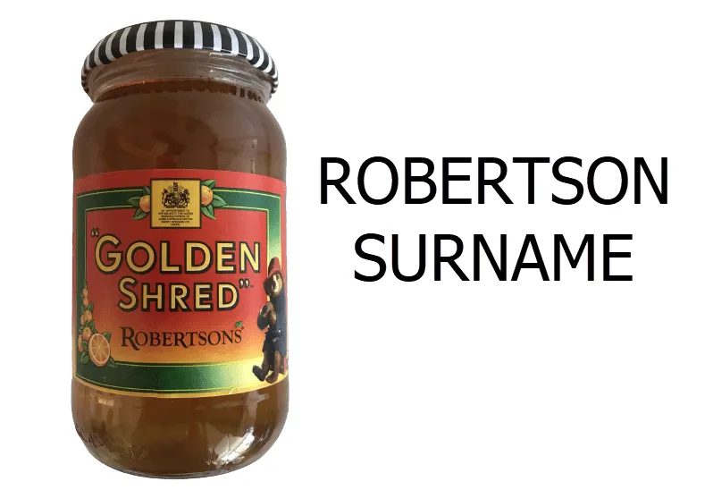 Robertson family name on a jar of Golden Shred marmalade