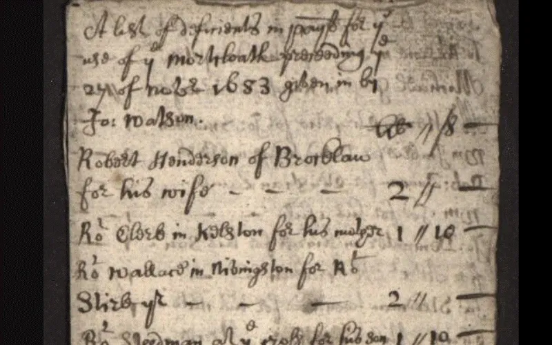 Example of a Scottish burial record featuring a mortcloth account