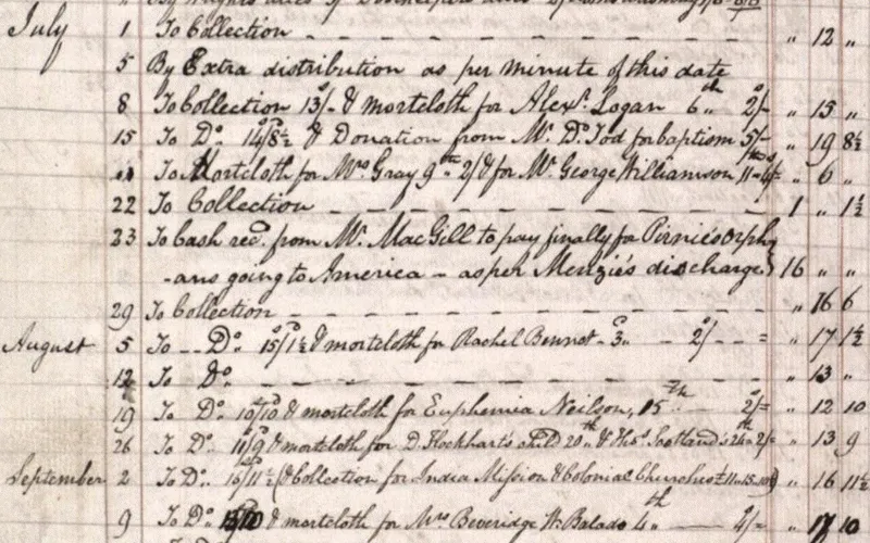 Examples of mortcloth hire in a Scottish burial record