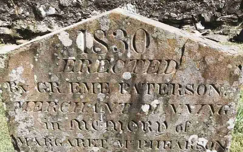 Paterson surname displayed on a gravestone in Scotland