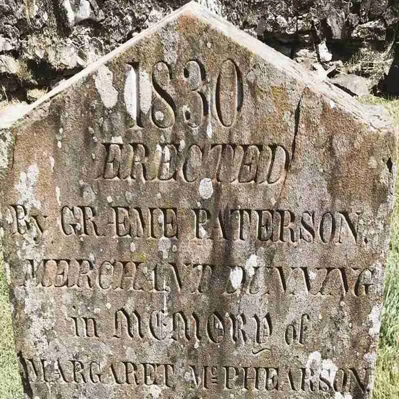 Paterson surname displayed on a gravestone in Scotland