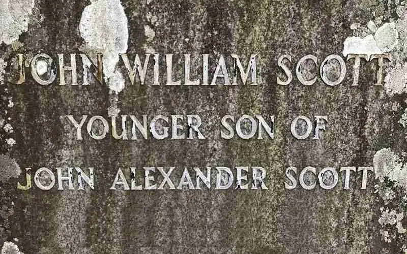 Scott surname featured on a gravestone in Callander cemetery