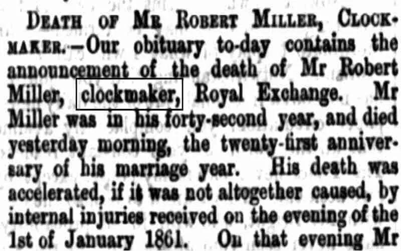 Obituary of a clockmaker