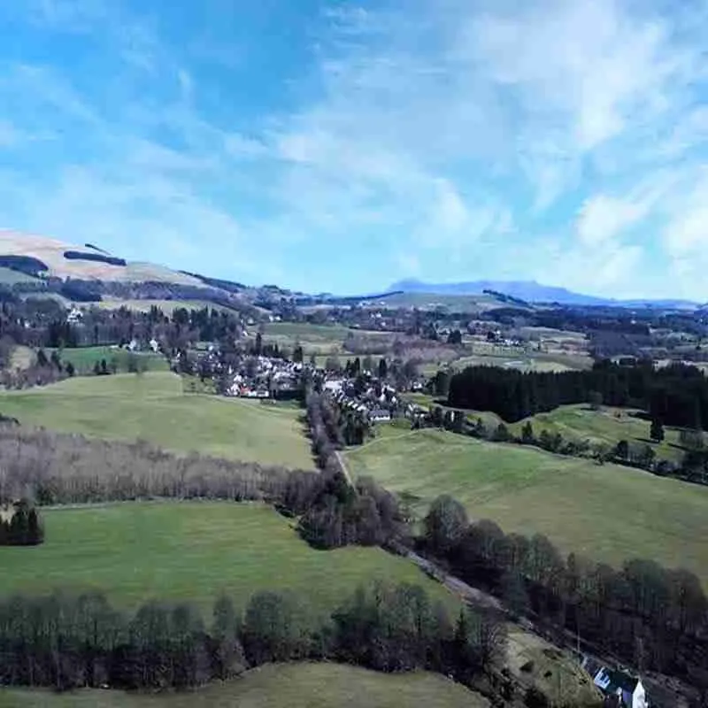 View of muckhart parish in scotland