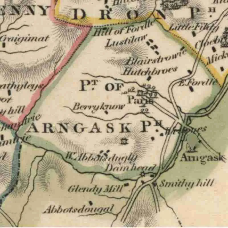 Map of Arngask parish in Scotland.