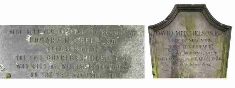 Variations of the Mitchell surname from gravestones.