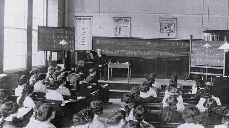 An old classroom depicting the old occupation of teaching