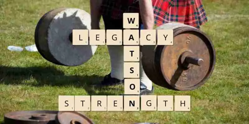 Scottish highland game participant showing his strength.