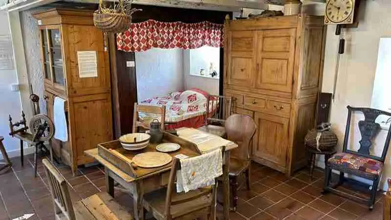 The inside of a weaver's room at the Ceres Fife Folk Museum.