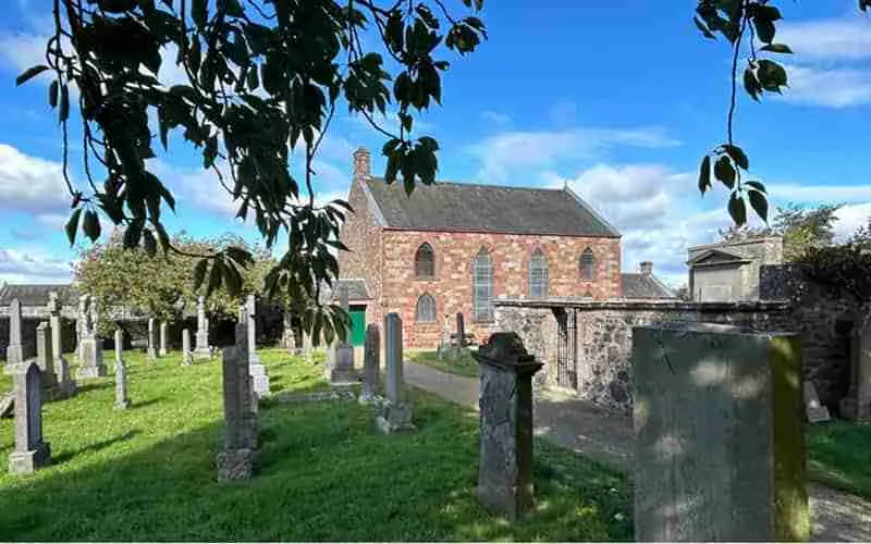 View of church in Abernethy Scotland