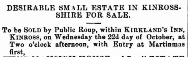 Advert about an auction in an inn.