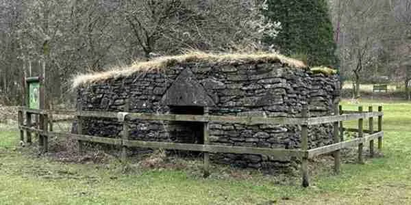 Dun Lubnaig, a reconstructed example of a broch. 