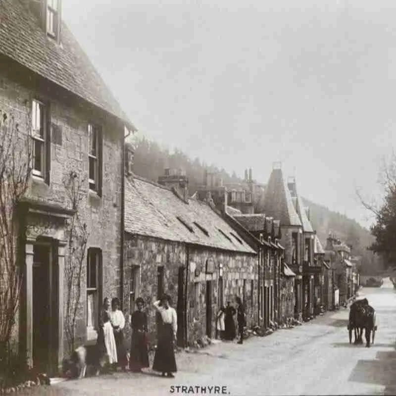 An old postcard of Strathyre village