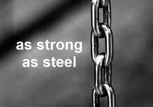 A steel chain to represent strength.