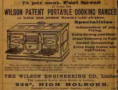 An advert for a portable kitchen range.